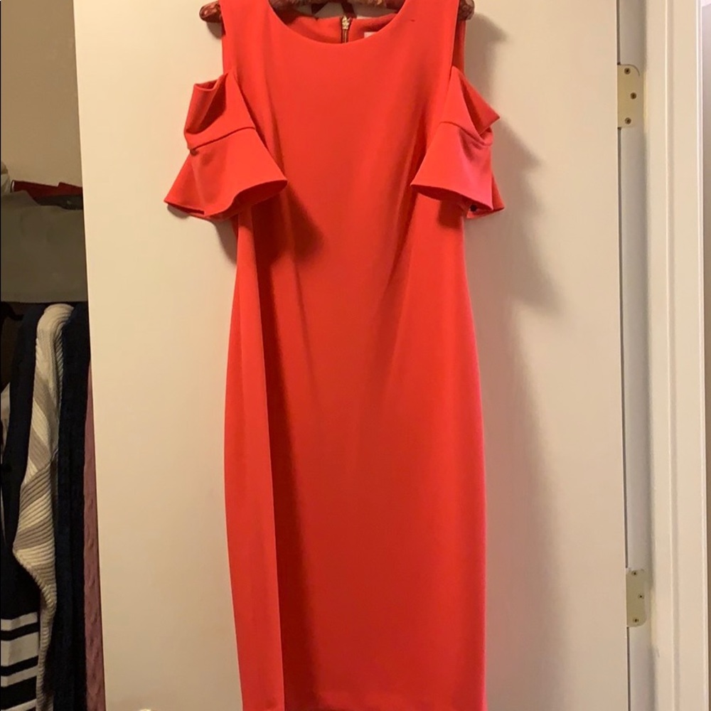 Calvin Klein Cold Shoulder Flutter Sleeve Dress - image 2